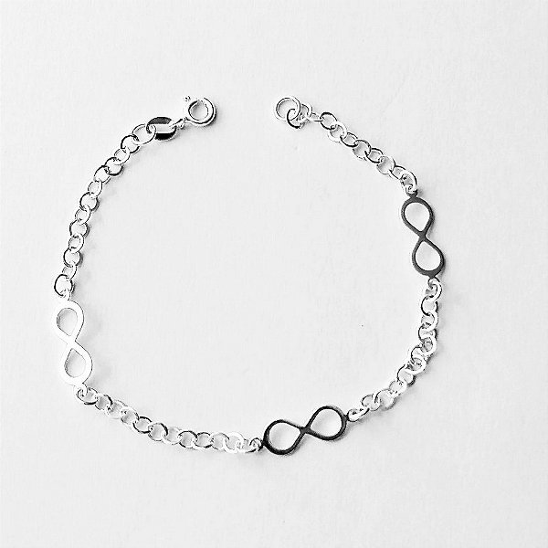 Pulseira de prata 925 infinito balão