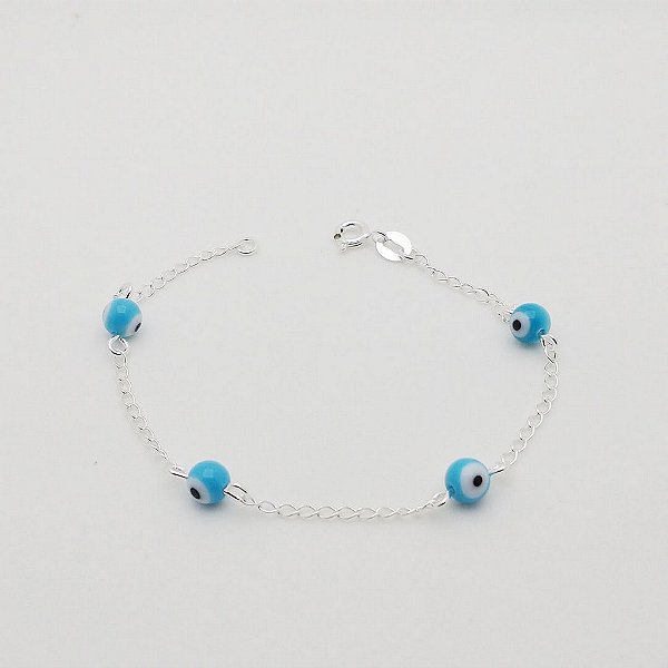 Pulseira de prata 925 olho grego