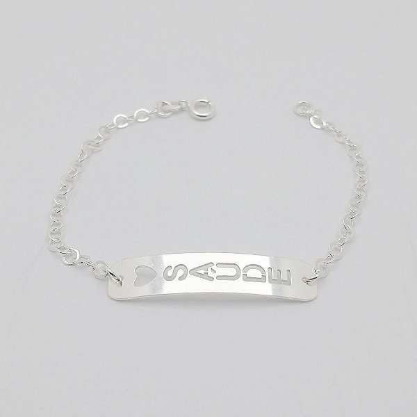 Pulseira de prata 925 plaquinha SAÚDE