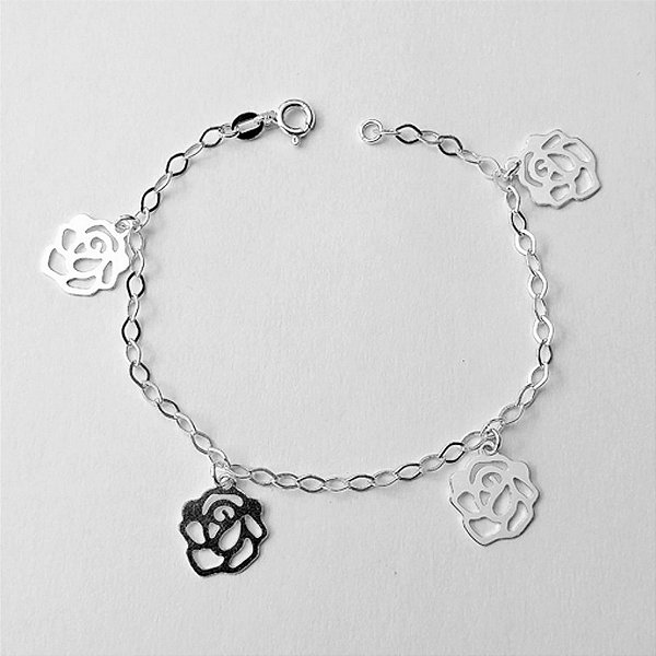 Pulseira em prata 925 rosa balão