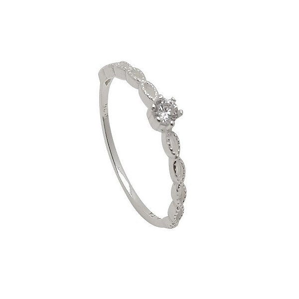 Anel de prata 925  com pedrinha zircônia