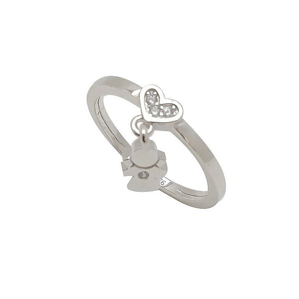 Anel de prata 925 coração menina
