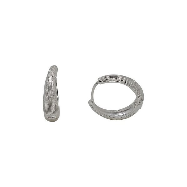 Brincos de prata 925  argola com detalhe fosco