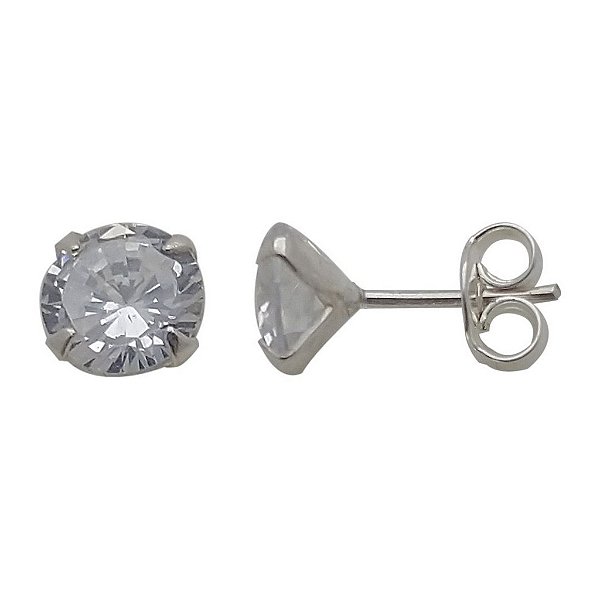 Brincos de prata 925 com pedrinha de zircônia