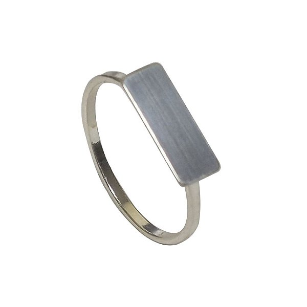 Anel de prata 925 base retangular falange
