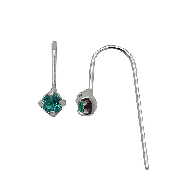 Brinco de prata 925 gancho zircônia