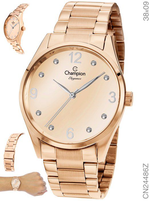 Relógio Champion Analógico rosé CN24486Z