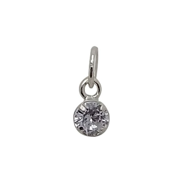 Pingente de prata 925 com pedrinha zircônia cristal