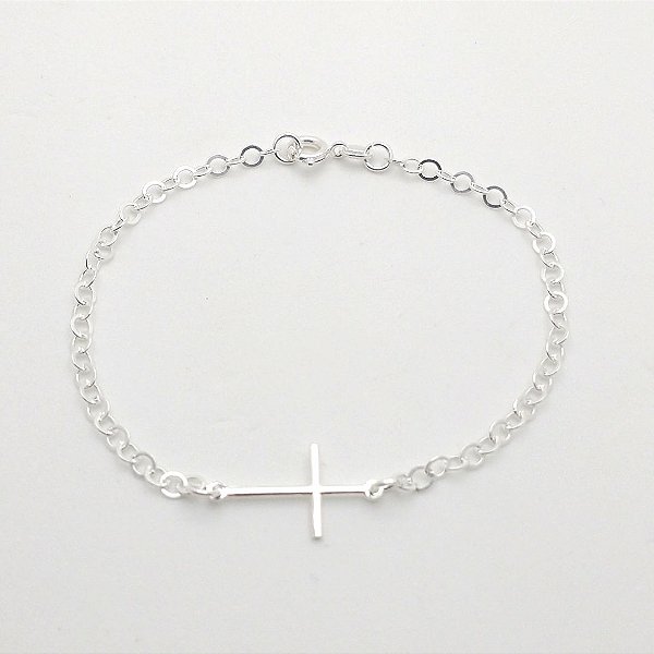 Pulseira de prata 925 cruz
