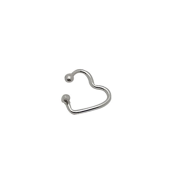 Piercing de prata 925 coração fake