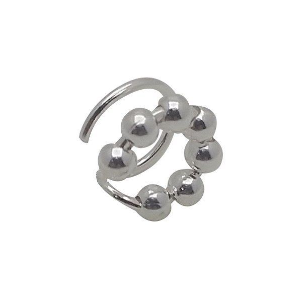 Piercing de prata 925 fake fio de bolinhas