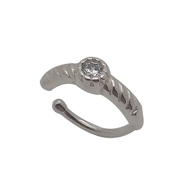 Piercing de prata 925  pedrinha zircônia redonda