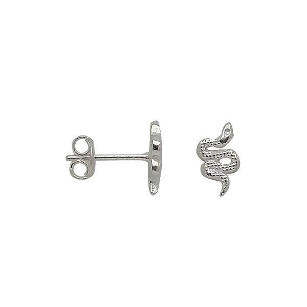 Brincos de prata 925 cobra com zircônia