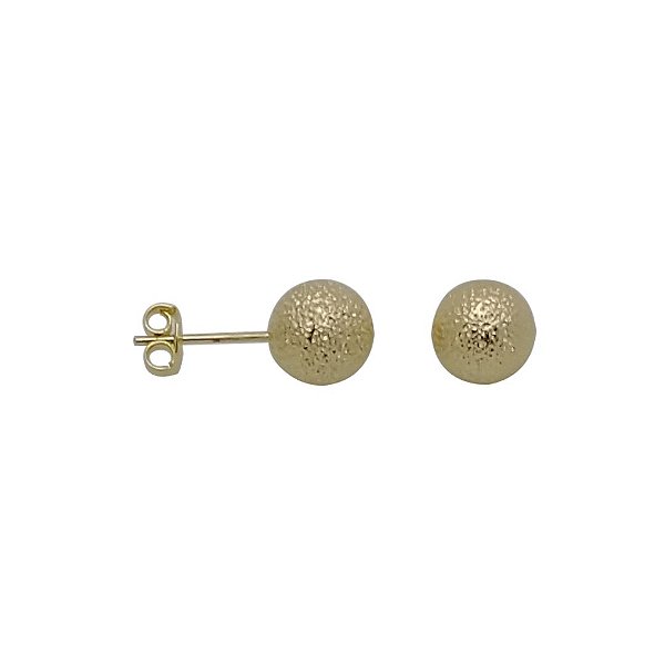 Brincos folheado a ouro 18k bolinha fosca