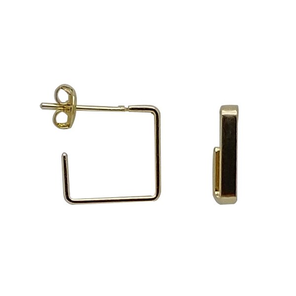 Brincos folheado a ouro 18k argola quadrada