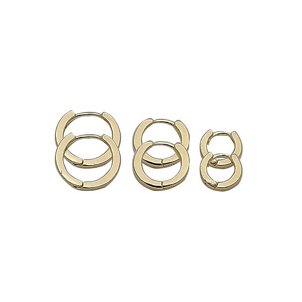 Brincos folheado a ouro 18k argola click