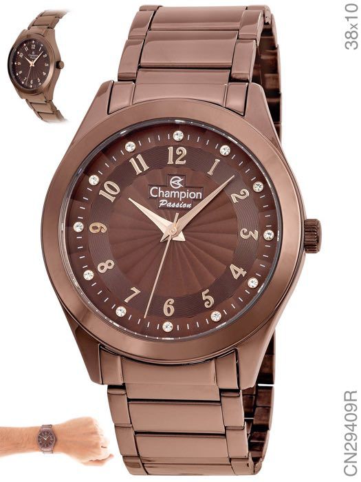 Relógio Champion Feminino analógico chocolate CN29409R