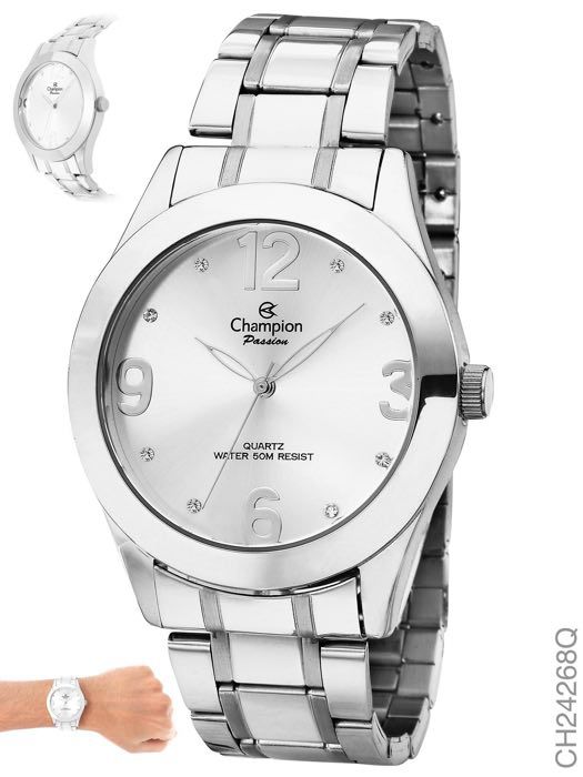 Relógio Champion feminino kit CN24268Q