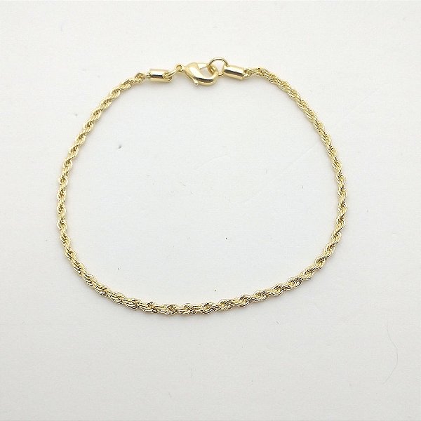 Pulseira  folheada a ouro 18k corrente corda