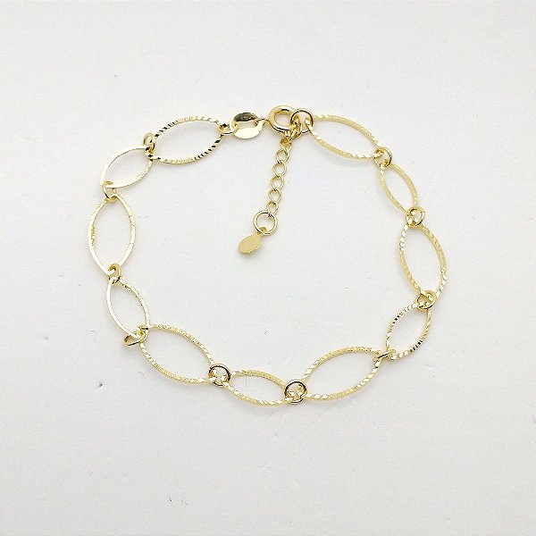 Pulseira folheado a ouro 18k elo oval