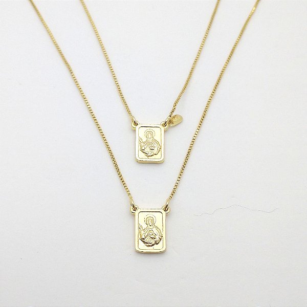 Escapulário folheado a ouro 18k
