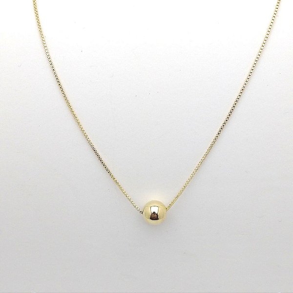 Gargantilha folheado a ouro 18k bolinha