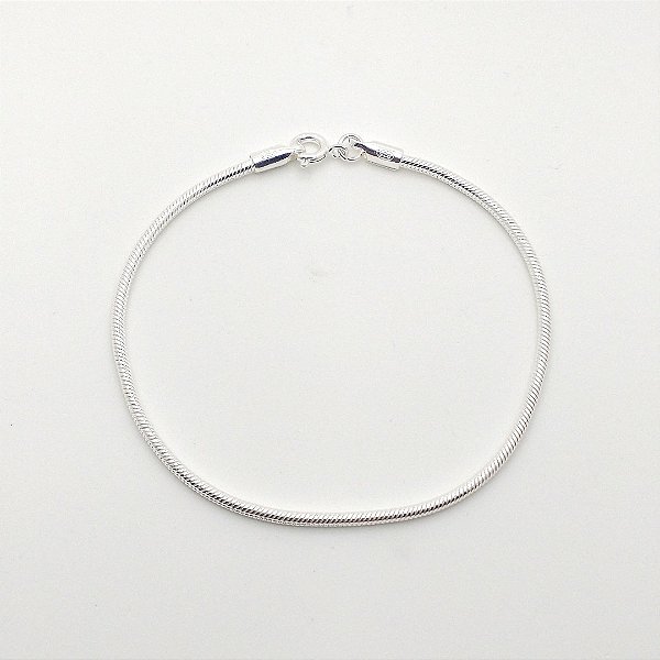 Pulseira de prata 925 rabo de rato redondo