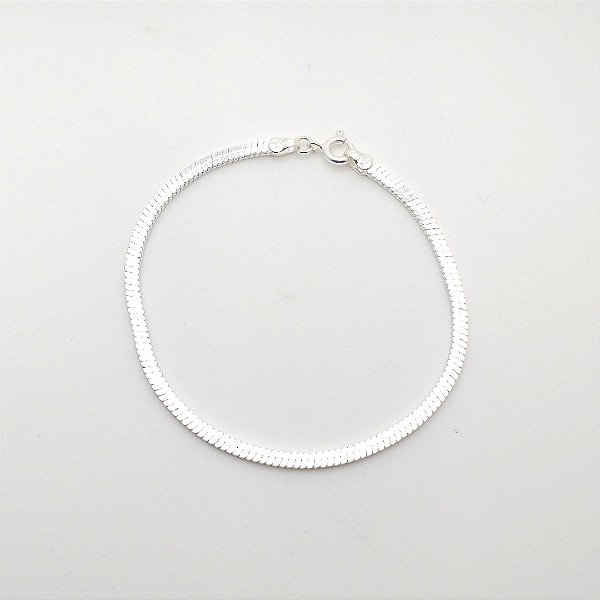 Pulseira de prata 925 rabo de rato retângulo