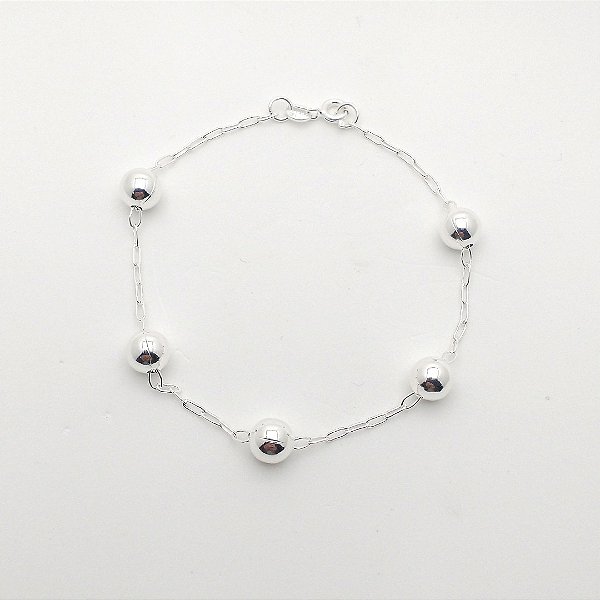 Pulseira de prata 925 bolinhas