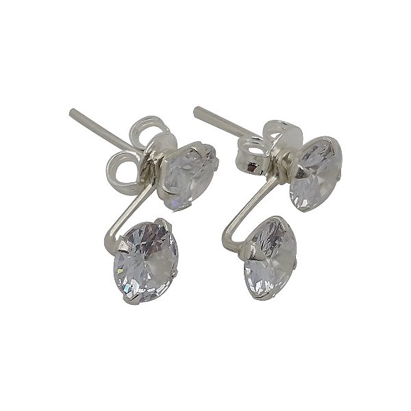 Brincos de prata 925 pedra zircônia cristal