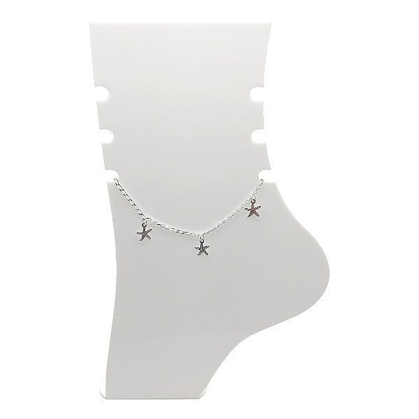 Tornozeleira de prata 925 pingentes estrela mar