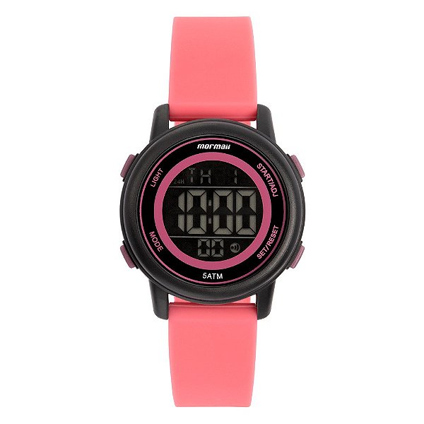 Relógio Mormaii unissex preto-rosa MOJ8563AC8T