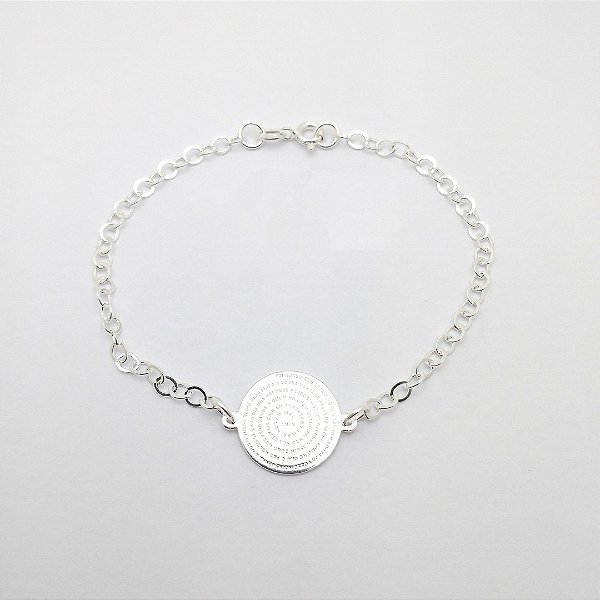 Pulseira de prata 925 oração pai nosso
