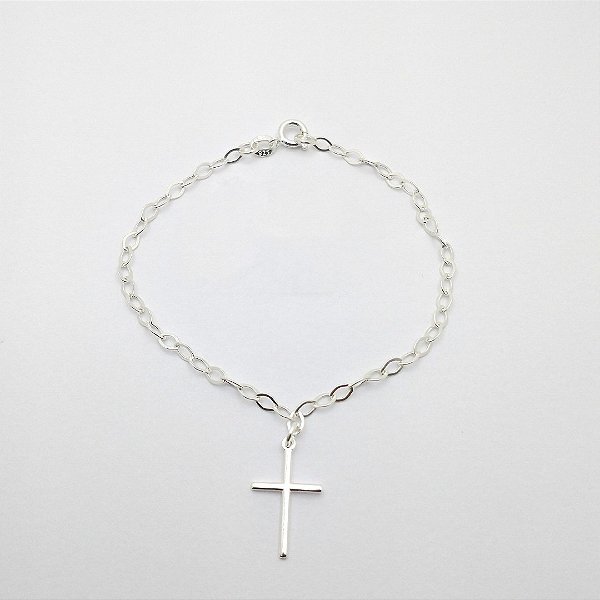 Pulseira de prata 925 cruz
