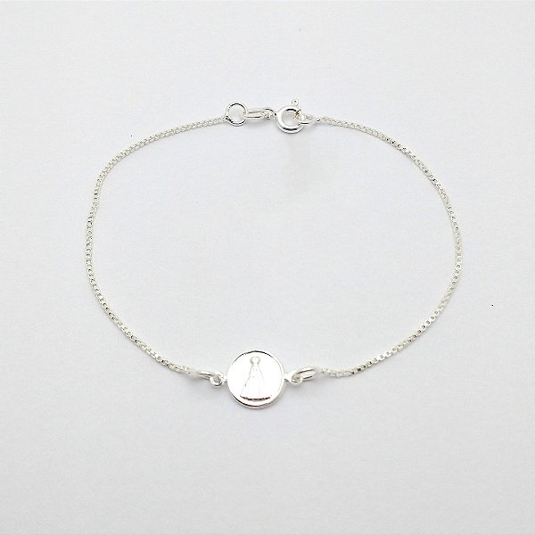 Pulseira de prata 925 corrente veneziana Aparecida