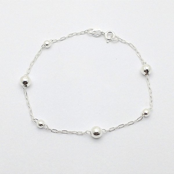 Pulseira de prata 925 bolinhas