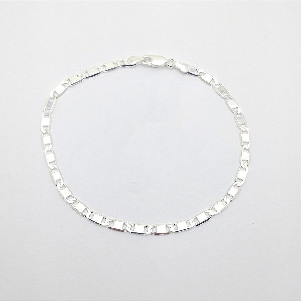 Pulseira de prata 925 elo lâmina