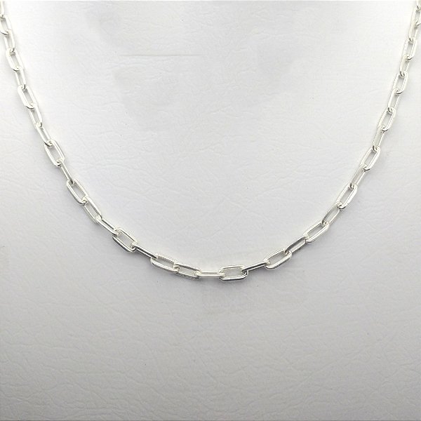 Gargantilha de prata 950 corrente fígaro longo 4mm