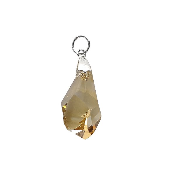 Pingente de prata 925 cristal champanhe