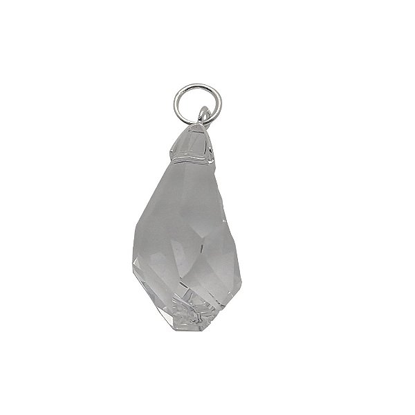 Pingente de prata 925 cristal irregular