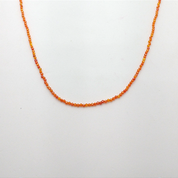 Gargantilha de prata 925 Cristais de pedra natural laranja