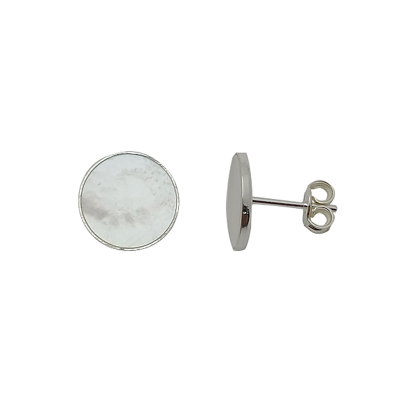 Brinco de prata 925  madre pérola 10mm