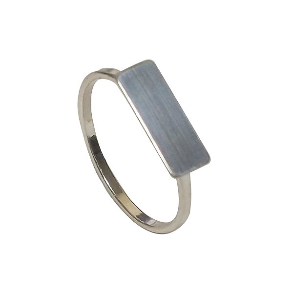 Anel de prata 925 base retangular
