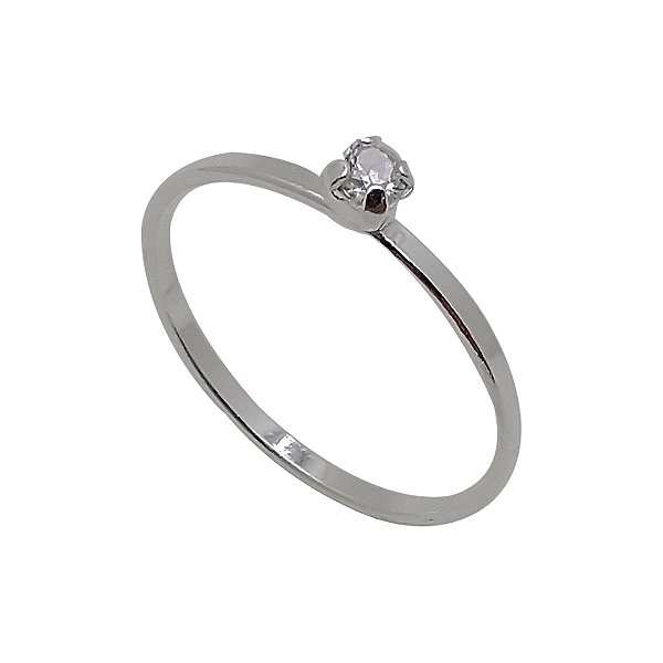 Anel de prata 925 solitário cristal