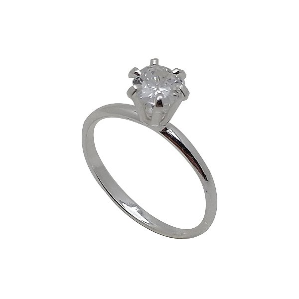 Anel de prata 925 solitário cristal