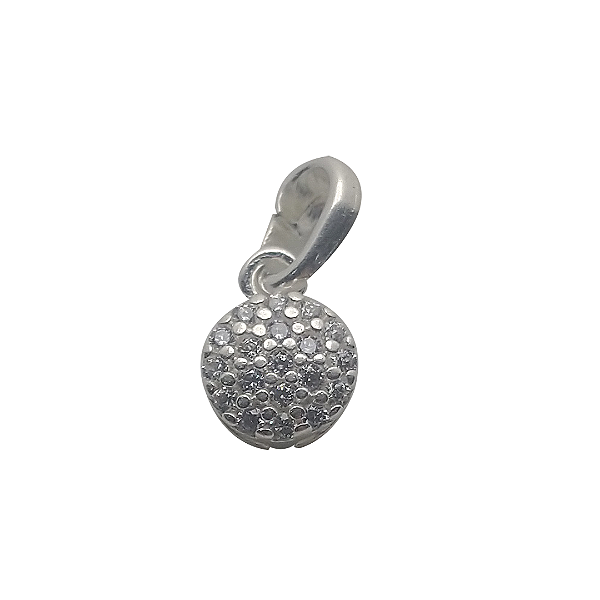 Pingente de prata 925 redondo Zircônia 5mm