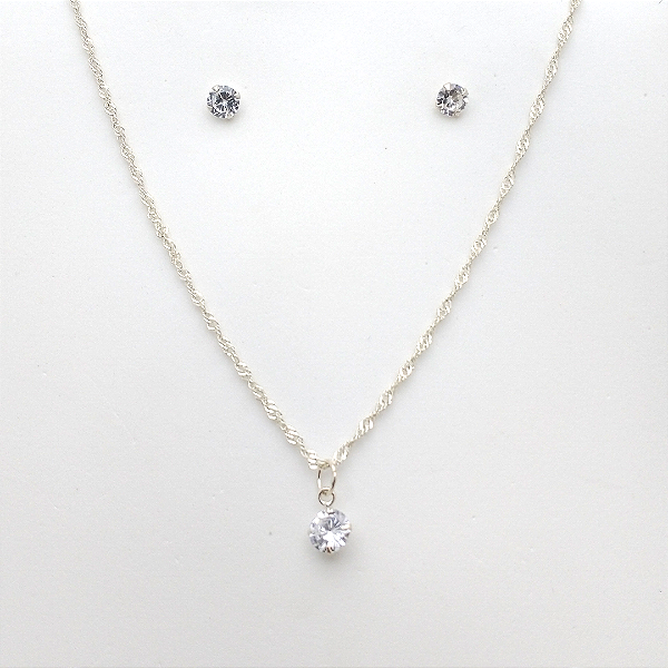 Conjunto de prata 925 ponto de luz