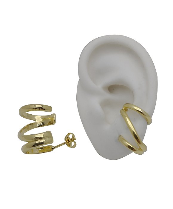Brincos Banhado a Ouro 18k Ear Cuff - Estilo Moderno e Elegante