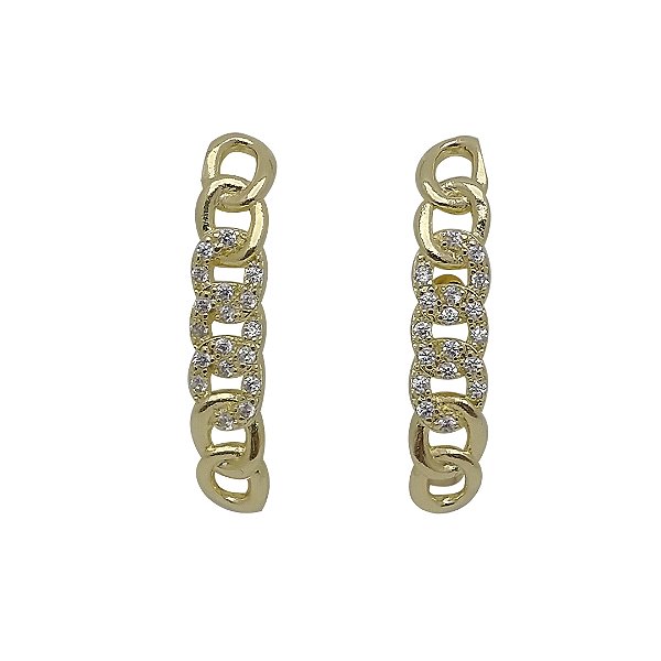 Brincos folheados a ouro 18k ear hook zircônia cristal