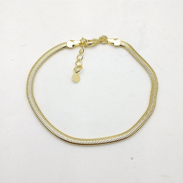 Pulseira  folheada a ouro 18k corrente lacraia com extensor